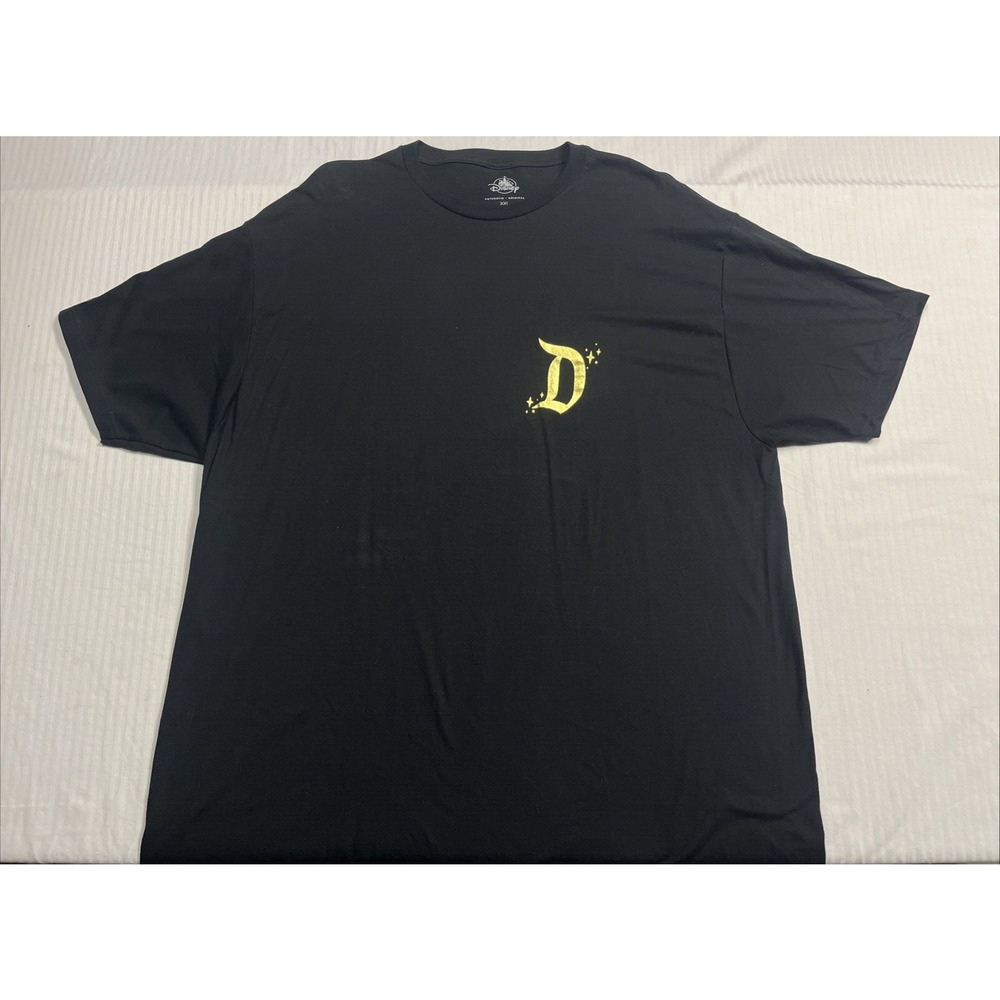 Disney Parks Disneyland Black & Gold Sleeping Beauty Castle Unisex T-shirt (XXL)
